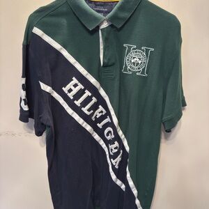 Tommy Hilfiger Dark Green and Navy Polo Shirt